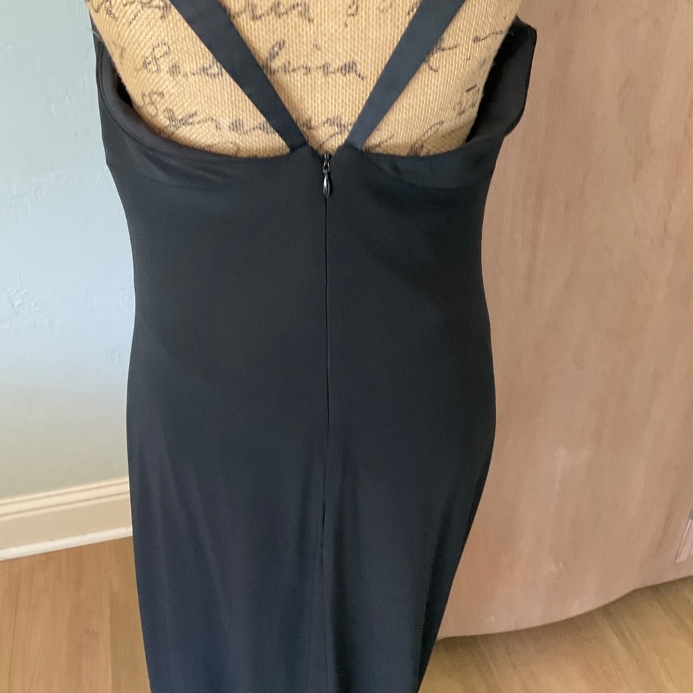Laundry Shelli Segal black gown Y2K pretty woman maxi dress silk wedding bra 12 - Picture 14 of 16